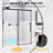 60" W × 72" H Frameless Single Sliding Shower Door,5Mm Fixed Glass And 6Mm Sliding Glass  , Clear Tempered Glass, Stainless Steel Handle,Matte Black-123766808