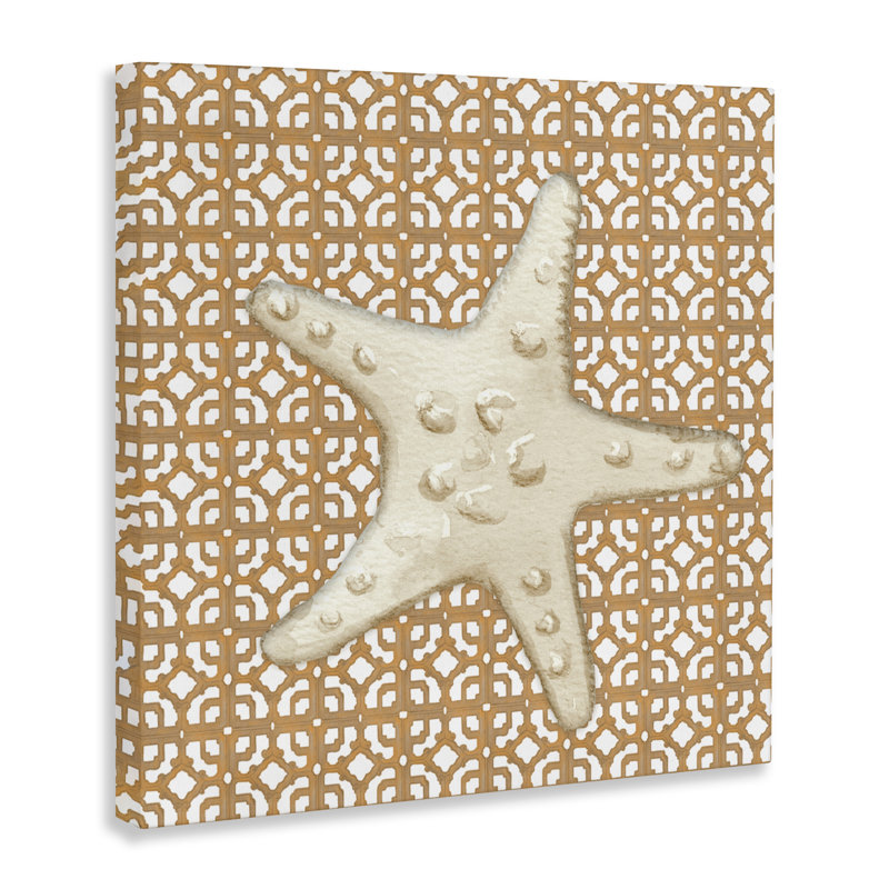 Carrelage méditerranéen et toile étoile de mer, design par Lee Ann Sanders, H 36 po x l 36 po