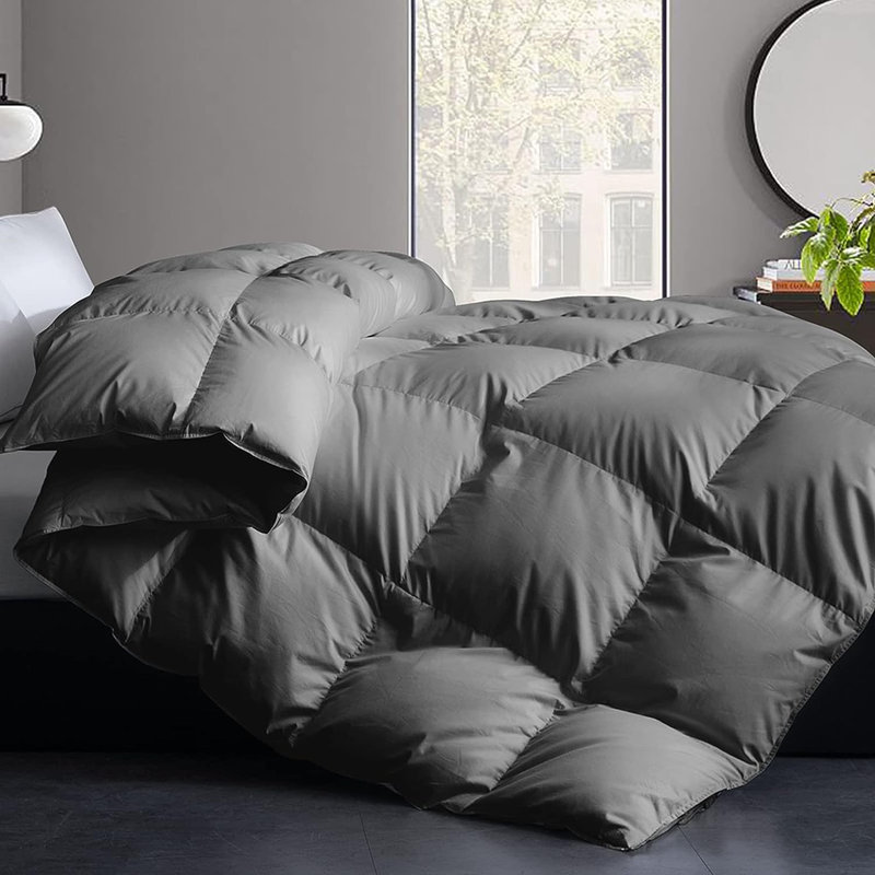  Housse et couette 100% coton, Housse de couette pour très grand lit, Gris
