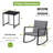 Kinzie Wicker 3 Piece Outdoor Rocking Chairs set, Patio Bistro Set with Cushions and Coffee Table-348548215-316203881