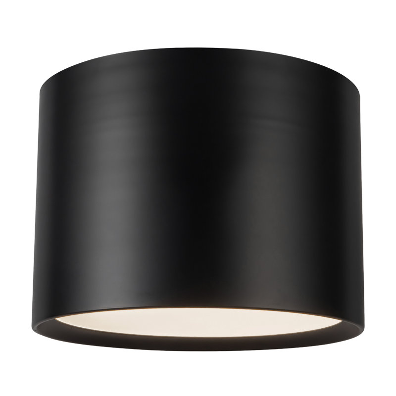 Uma 15-in Black dimmable LED Semi-Flush Mount, Matte Black