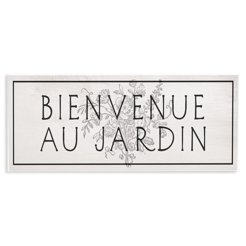 Plaque murale Minimal Vintage Garden Welcome, design par Lil 'Rue