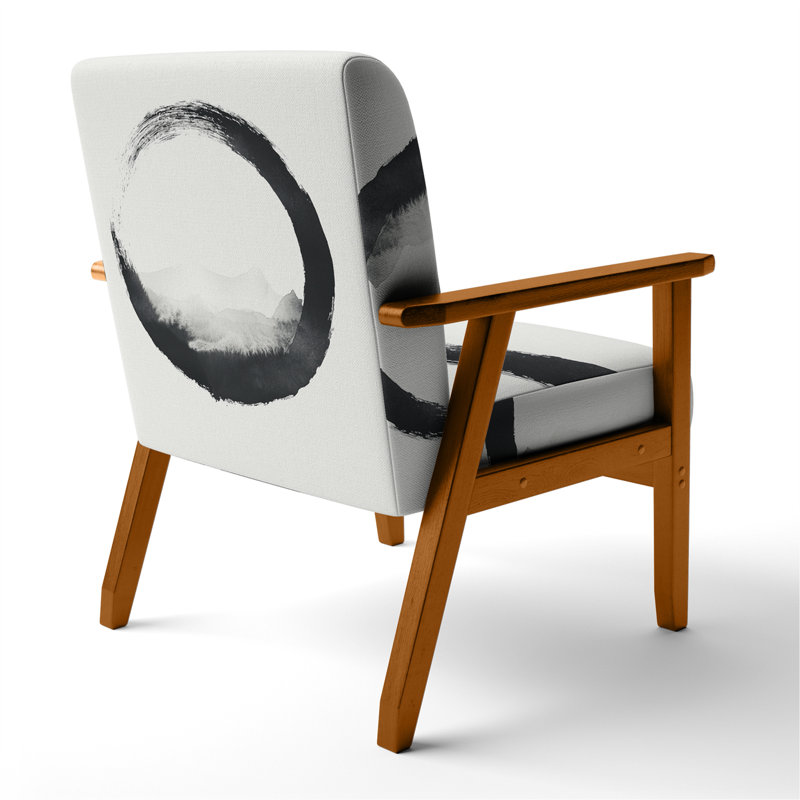 Chaise rembourrée Abstract, Accoudoirs carrés bruns