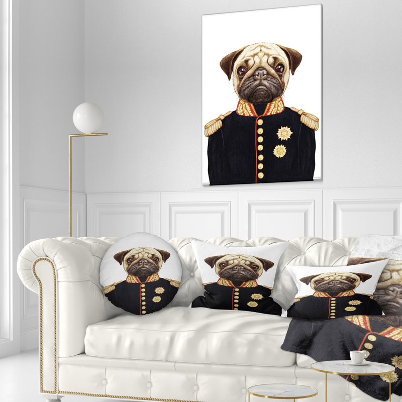 Coussin lombaire carlin pour chien amusant