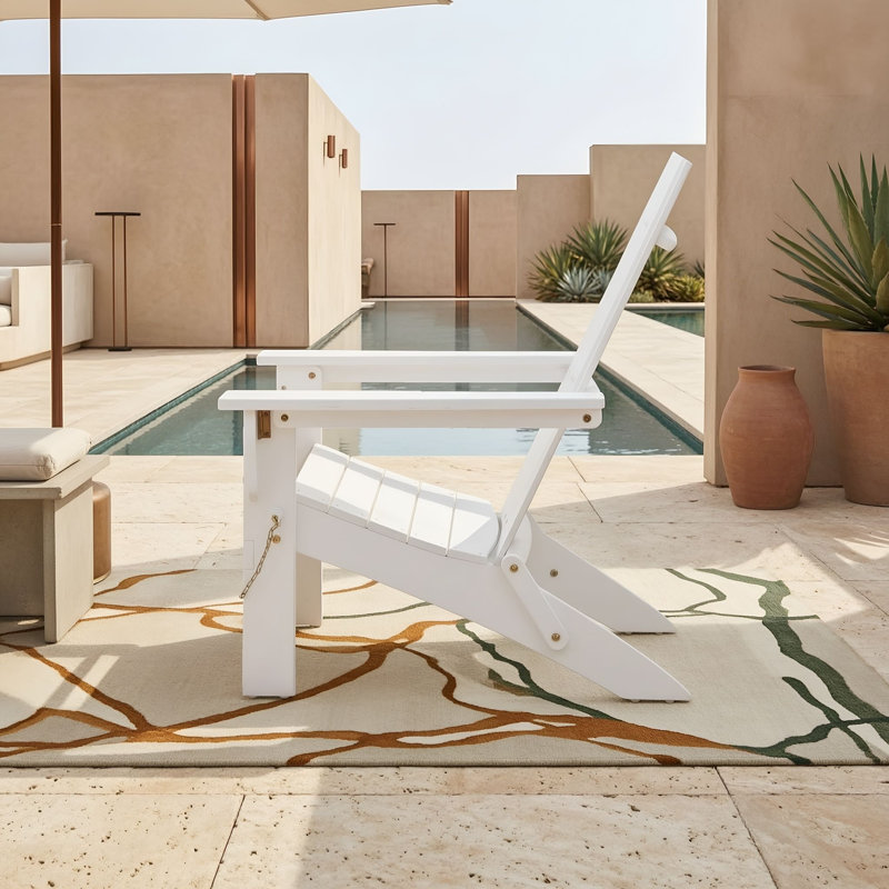 Chaise Adirondack pliable avec accoudoirs, Blanc