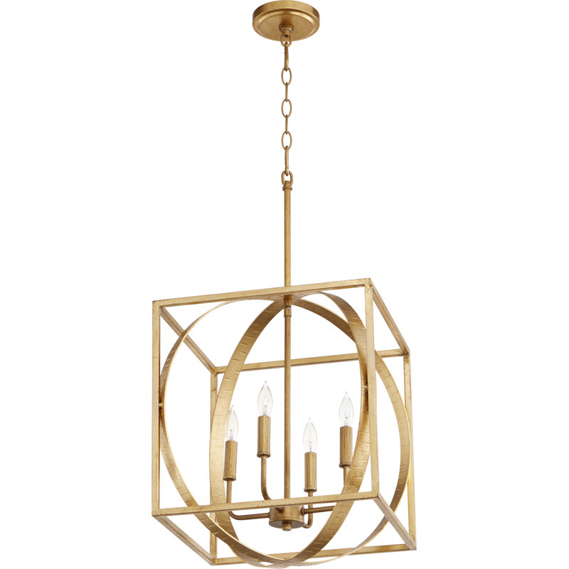 4 - Light Lantern Pendant, Gold Leaf