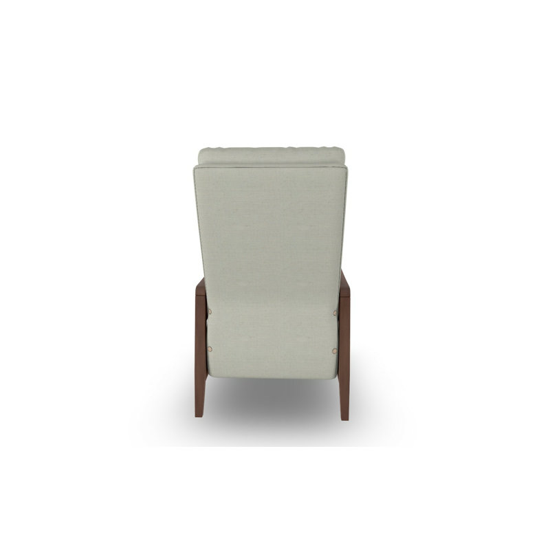 Modern High Leg Recliner, Cloud, Dark Walnut