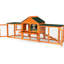 Lapin orange avec aire de repos, 2 espaces de jeu, poignées, rampes, plateau amovible et protection imperméable pour une installation intérieure ou extérieure Grand espace confortable, aires de jeu, nettoyage