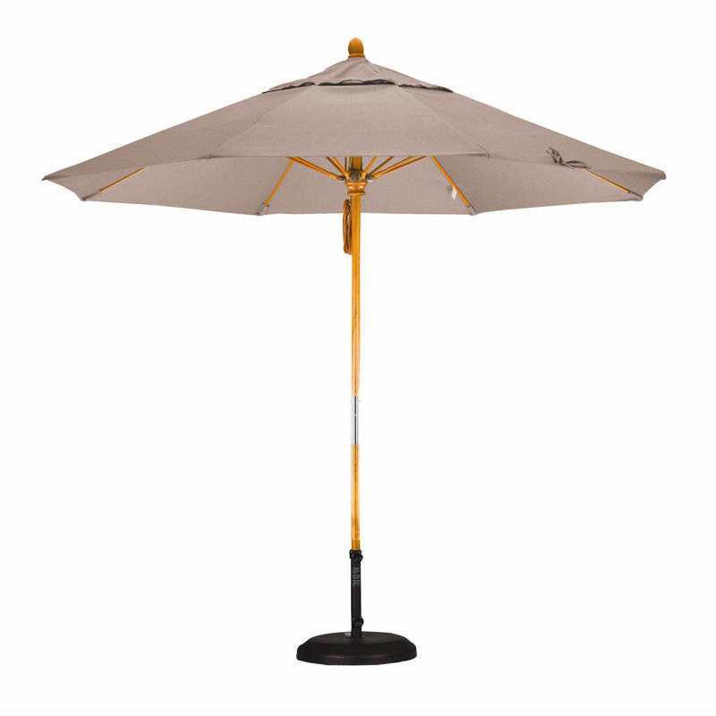 Parasol 9" Market, Champagne champagne Sunbrella® lin, Marenti Wood