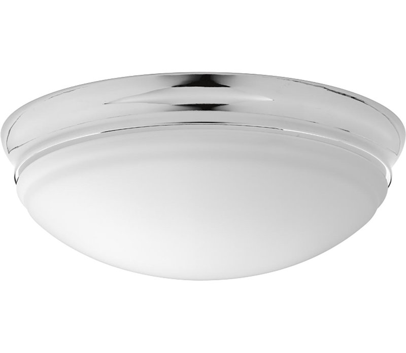 Plafonnier encastré simple à 1 lumière Mccully, H 4,50 po x l 13,50 po x P 13,50 po, Chrome poli