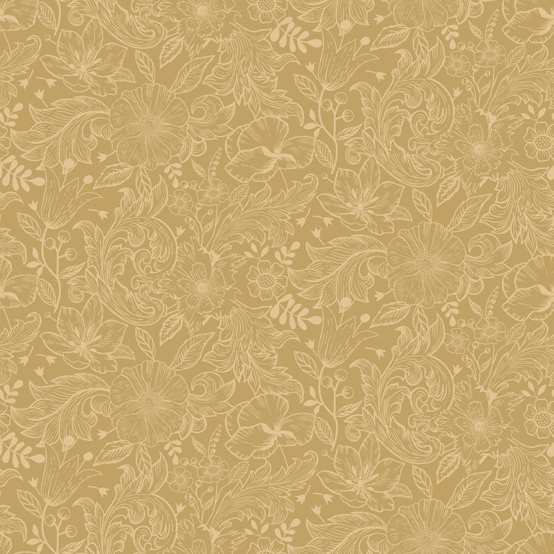 Cahterine 10.05m x 53cm Wallpaper Roll, Ochre