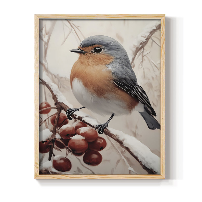 Art des Fêtes de Noël - série 2 - CCXV, reproduction encadrée - bois massif, H 21 po x l 17 po, Naturel