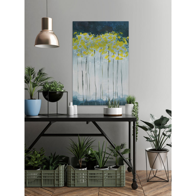 Adinel «Yellow Overgrowth», reproduction de peinture acrylique sur toile tendue, H 36 po x l 24 po x P 1,5 po