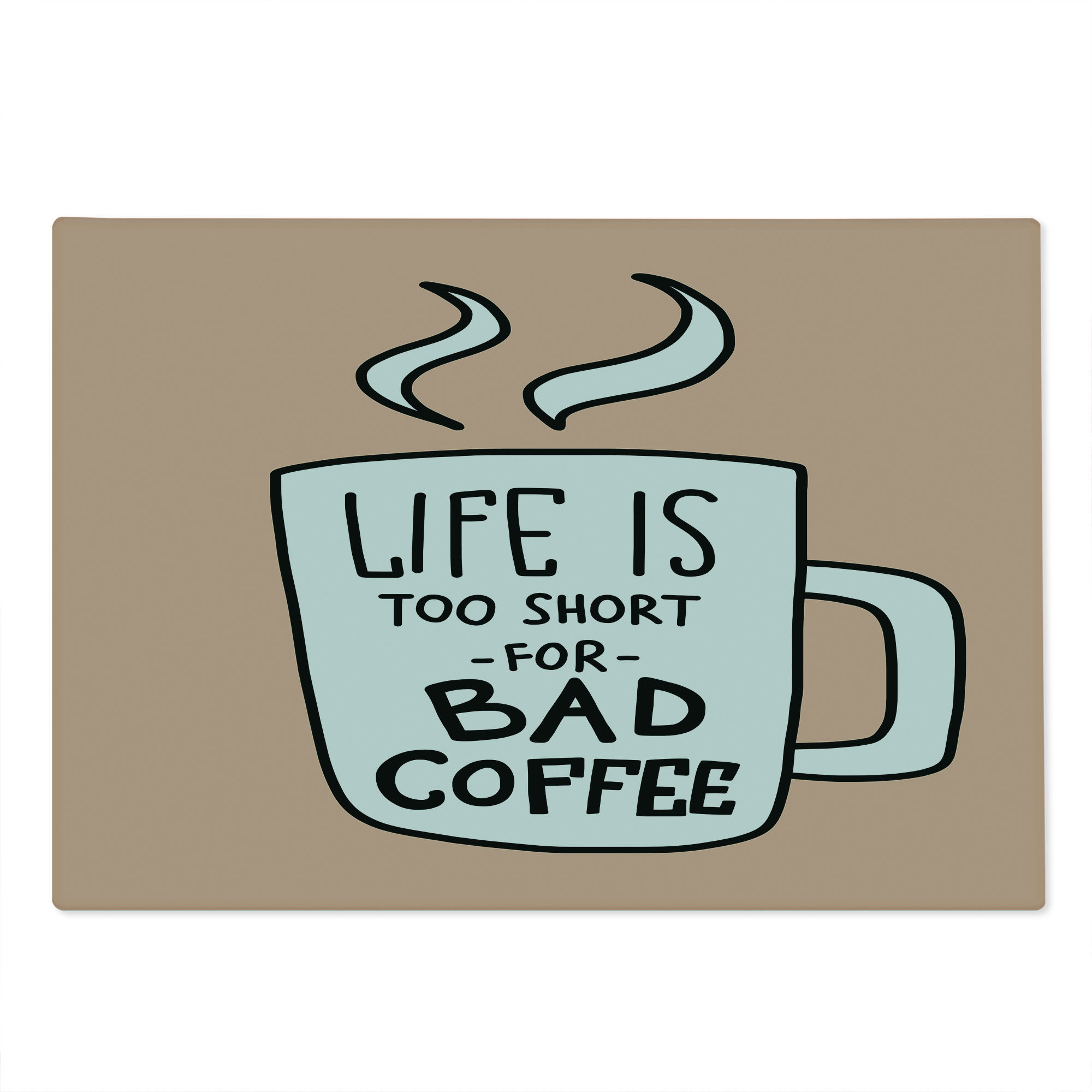 Ambesonne Lettering Cutting Board Large Size Coffee Lover Mug Concept Coral  and White | Wayfair