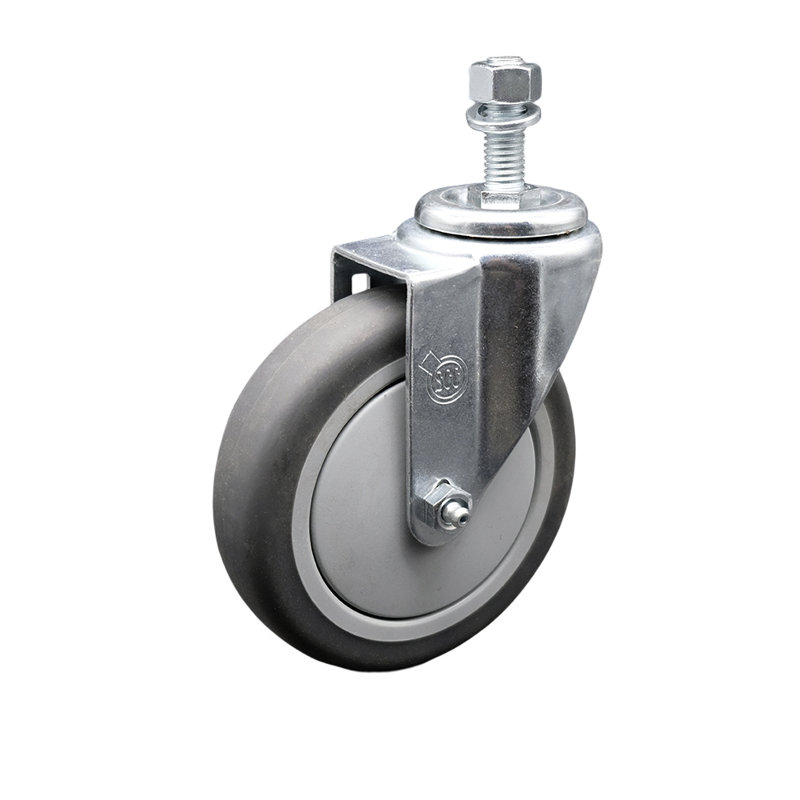 Rubber Wheel Swivel 10mm Threaded Stem Caster Set SCC