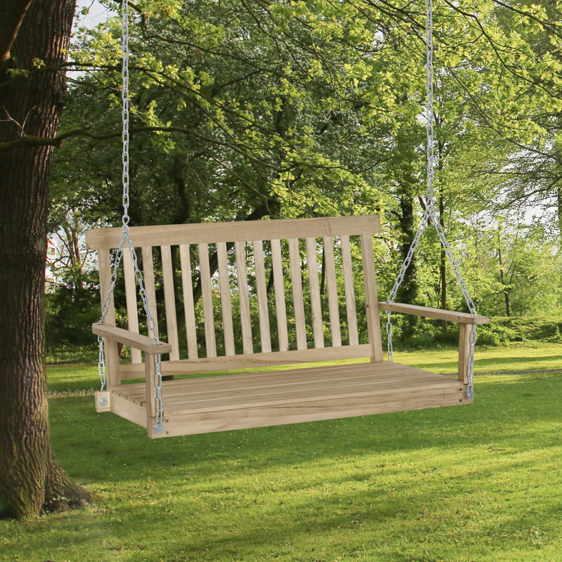 Balancelle de patio 2 places Outsunny, Naturel, 46.75"
