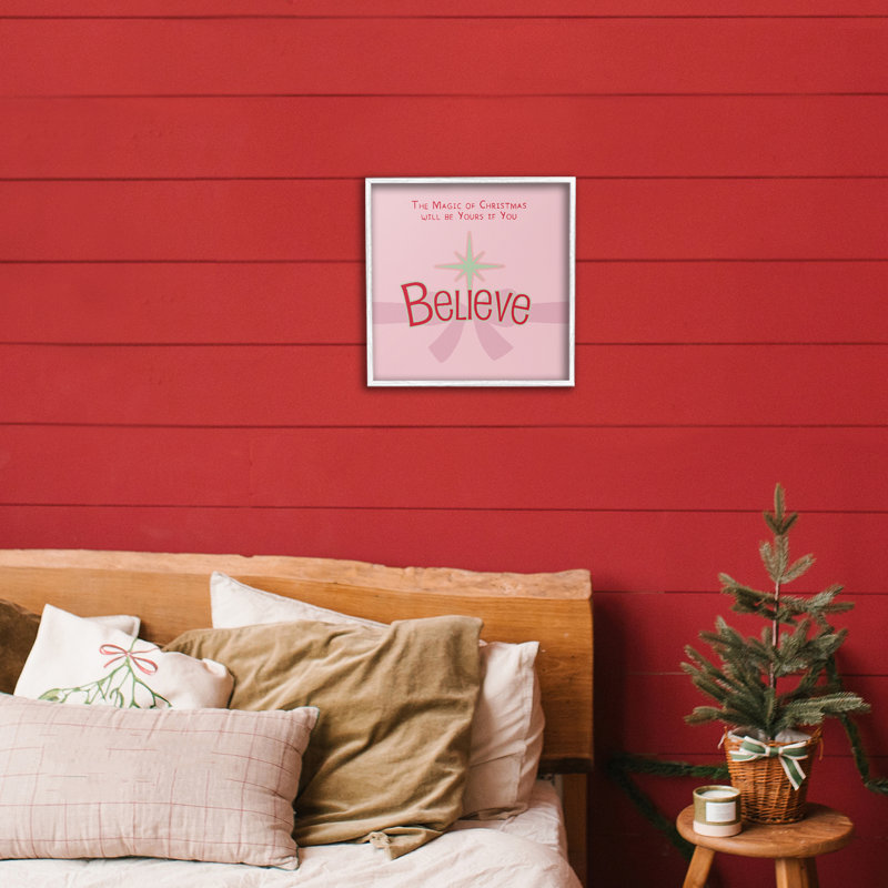 Magie de Noël Believe, giclée encadrée, design par Lauren Rader, H 12 po x l 12 po