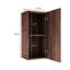 Armoire de meuble-lavabo latéral 14 po, noyer rétro, avec porte et tablette, armoire moderne, et