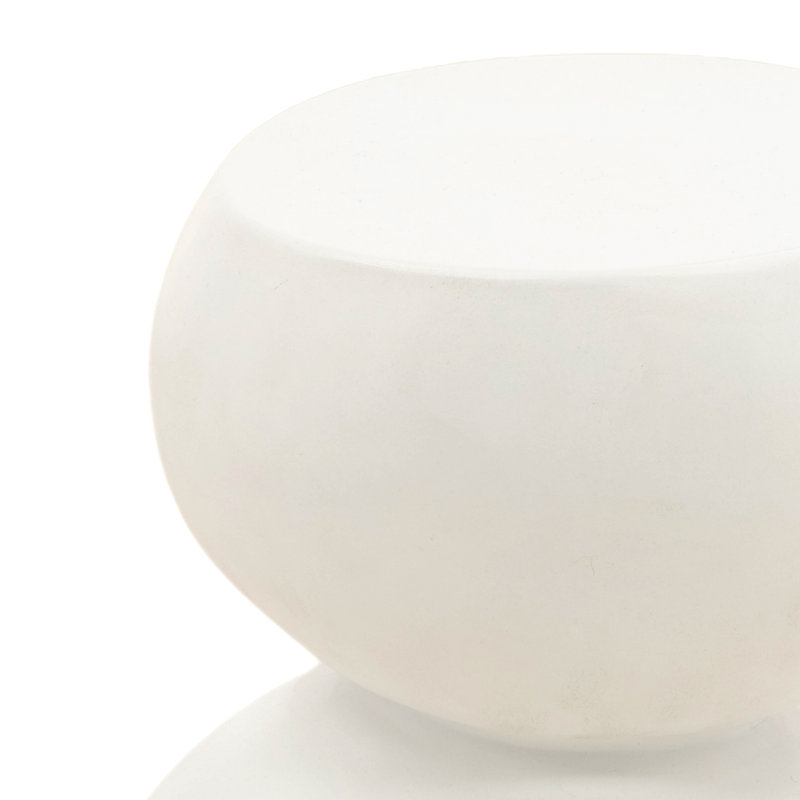 Serenade Concrete End Table, White