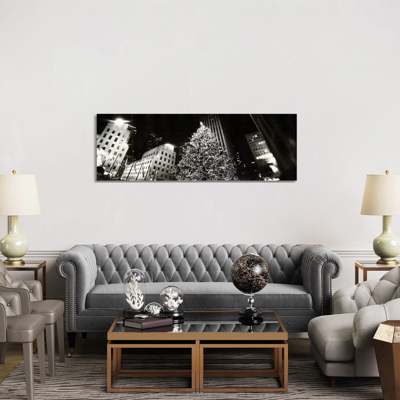 Christmas Tree Lit Up At Night, Rockefeller Center, Manhattan, New York City, New York State, USA #2 by Panoramic Images - Panoramic Gallery-Wrapped Canvas Giclée on Canvas