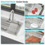 Évier de cuisine à cascade 33 po - 33 po x 19,29 po x 9 po, évier de cuisine à rebord simple en acier inoxydable calibre 16 et station de travail-117845444