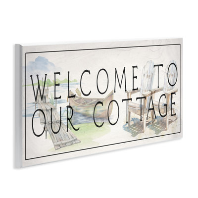 Plaque murale Welcome Cottage at Lake's Edge, design par Lil 'Rue