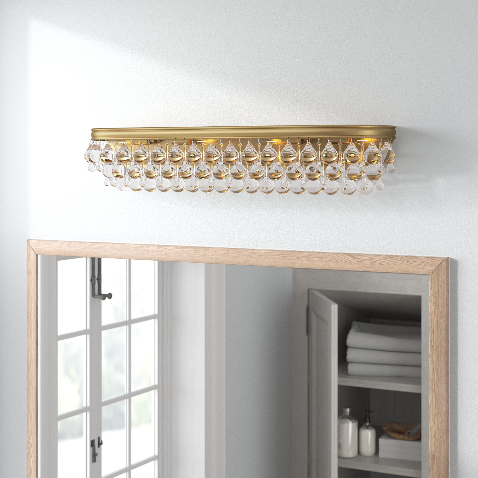 8 Light Crystal Dimmable Vanity Light