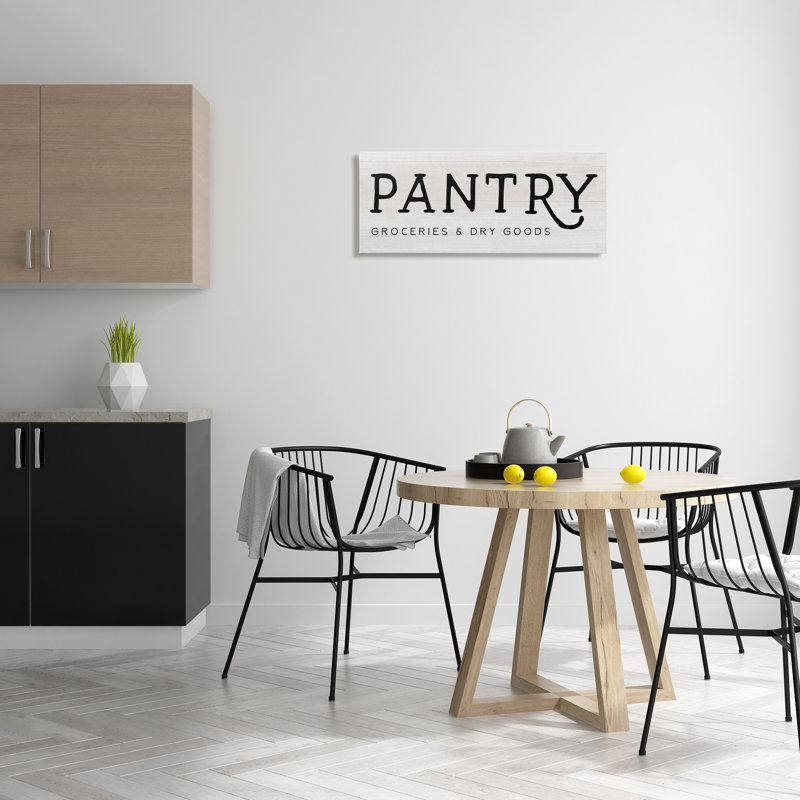 Rustic Pantry Sign Text Groceries Dry Goods by Daphne Polselli - Print, 13" H x 30" W
