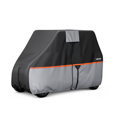 Golf Cart Cover, Full Coverage 2+2/4 Passenger Golf Cart, 420D Waterproof Oxford Fabric Club Car Cover Fits Most Carts Club Car, Yamaha, EZGO, Honda, Silver-Coated Layer & Three Zipper Doors
