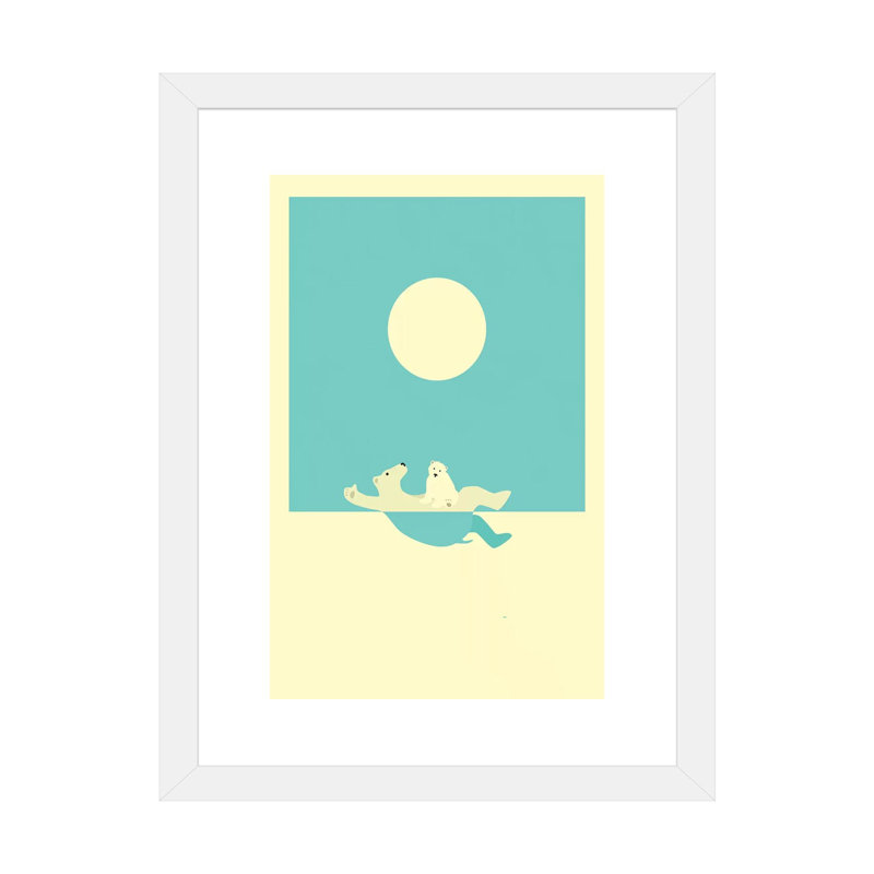 Art encadré, cours de natation II, H 24 po x l 16 po x P 1 po, Papier encadré blanc