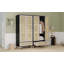 Armoire-penderie polyvalente avec portes en rotin et grand espace de rangement, parfaite pour une vie organisée et élégante