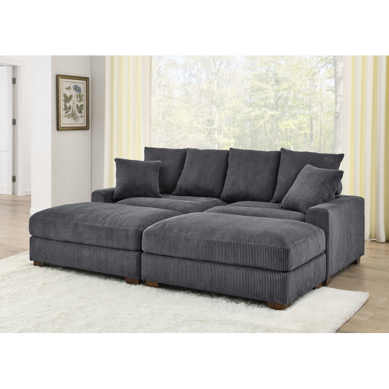 Arzuaga 4-Piece Corduroy Sectional Sofa | Wade Logan®