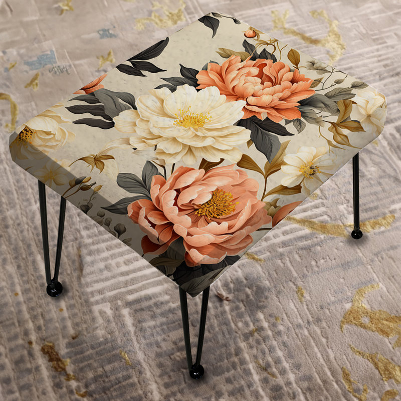 Beige orange rustique Whispers - Repose-pieds rectangulaire Cottage