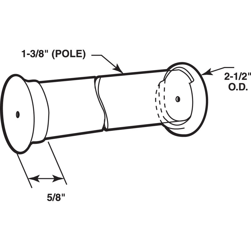 Douilles de tringle pour garde-robe Prime-Line, diamètre intérieur de 1-3 / 8 po, en bois