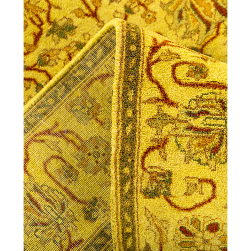 Overdyed Hand-Knotted Wool Modern-Contemporary Yellow Area Rug 2' 8" x 4' 3"