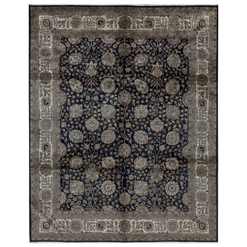 Marquis Oriental Area Rug in Black/Beige