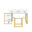 Ensemble de coiffeuse avec miroir, commode avec table de chevet et 4 tiroirs-1039334111
