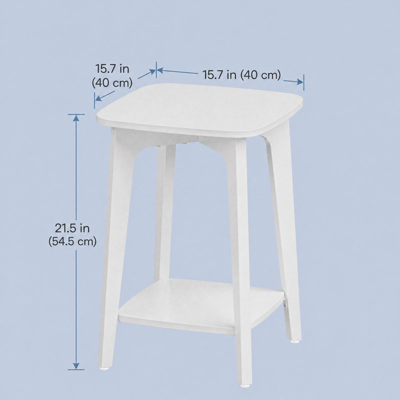 Table de bout carrée, Blanc nuage