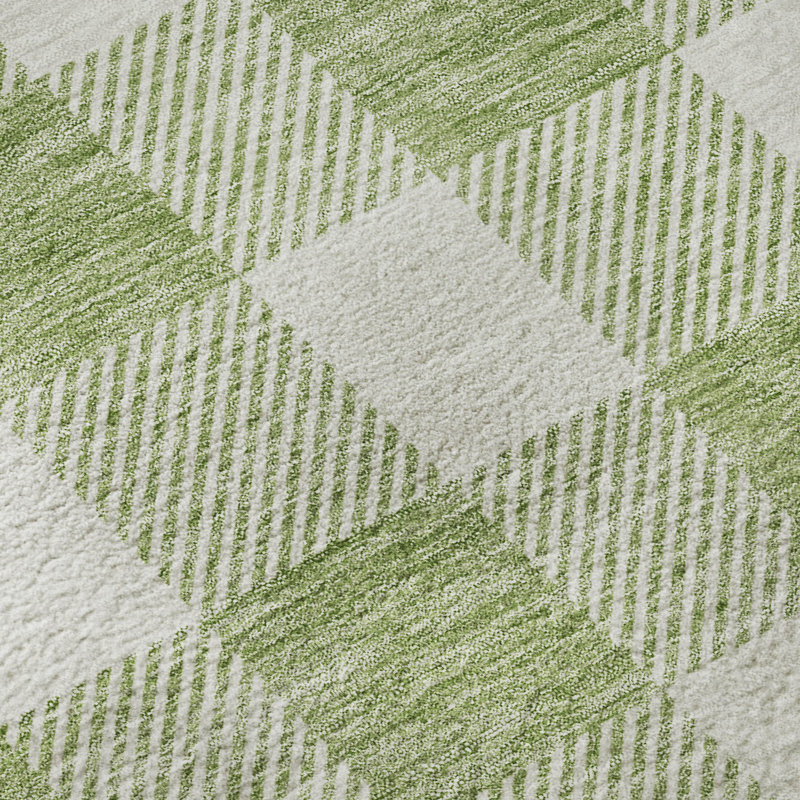 Premium Machine Washable Prisco Aloe Rug, Rectangle 1'8" x 2'6"