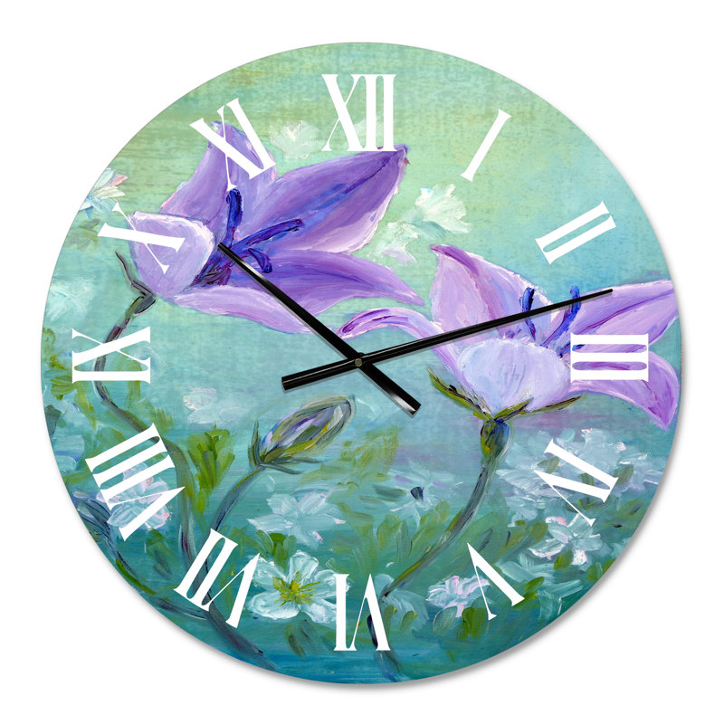 Bellflowers Blooming - Horloge murale traditionnelle, Petit