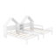 Double Platform Bed with House-shaped Headboard and a Built-in Nightstand