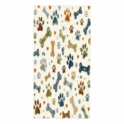 1 pièce de serviette de plage à motif de patte de chien avec des imprimés mignons et des motifs dans un style aquarelle. Grande microfibre, parfaite pour la natation, les voyages et les activités de plein air.