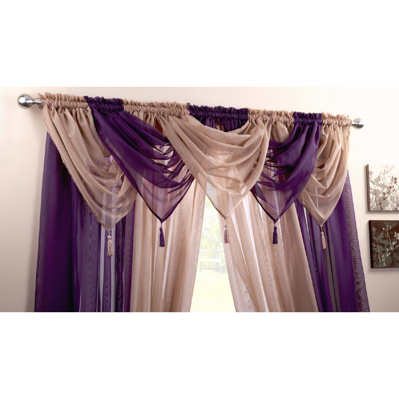 Kelch Sheer Curtain Single Panel, 55.88 W x 45.72 D cm, Coffee