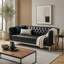 Canapé Chesterfield en cuir PU avec capitonnage à boutons-868633442