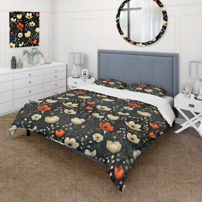 Ensemble de housse de couette Nostalgia, Housse de couette pour grand lit et 2 taies décor