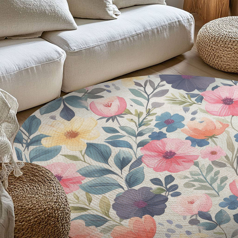 Tapis tressé Garden Delight, Rond 5 pi