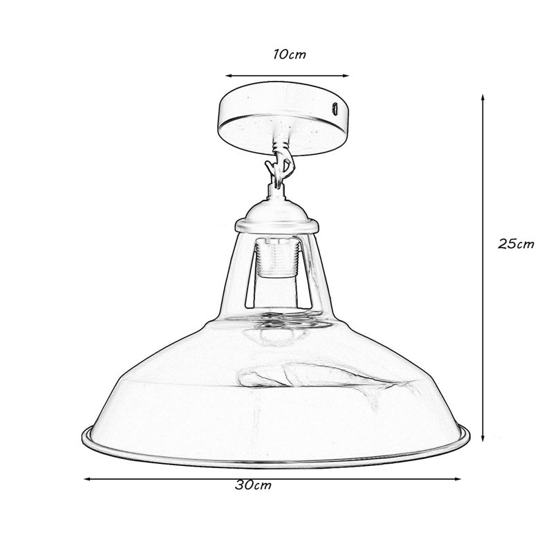Bolin Semi Flush Mount, Orange