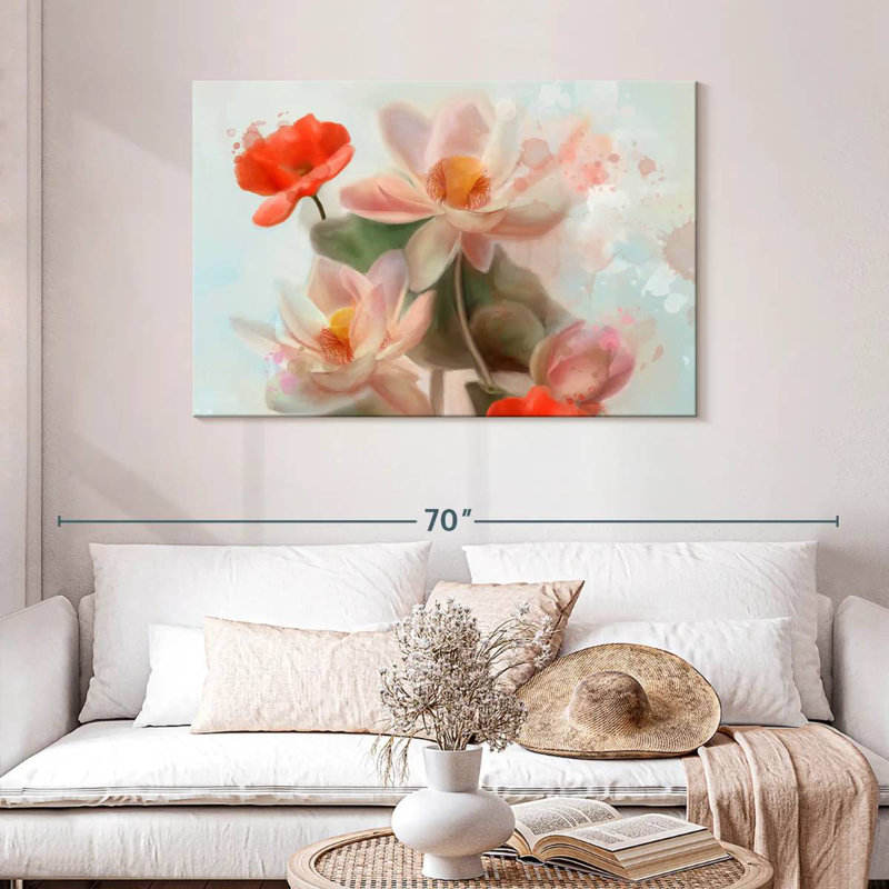 Harnek Abstract Lilies And Poppies, 30" H x 45" W