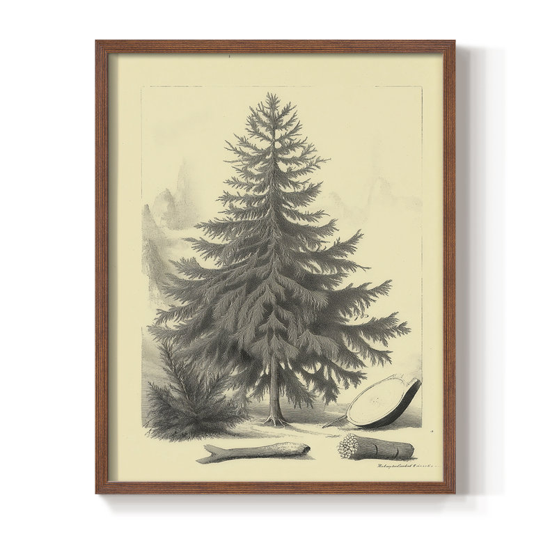 Reproduction d'art encadrée de Noël, H 30 po x l 24 po, Walnut