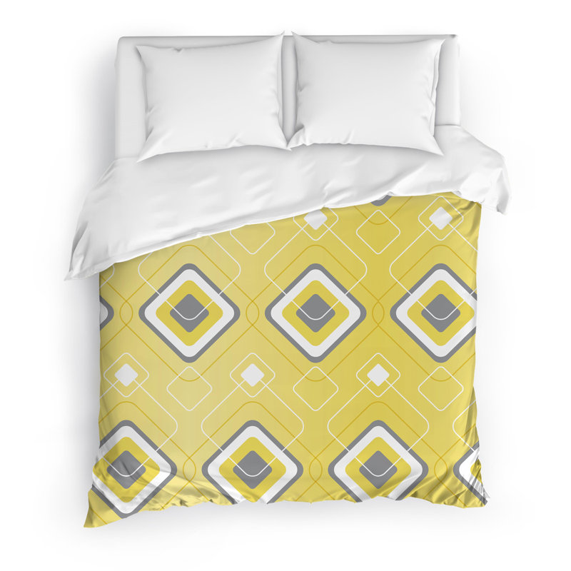 Overall Polyester Twill Geometric Shapes Duvet Cover, King Duvet Cover + 2 Pillow Cases